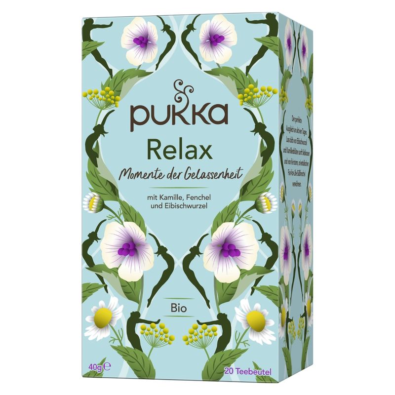 Pukka Pukka Bio-Kräutertee Relax, mit Kamille, Fenchel und Eibischwurzel,20 Teebeutel - Produktbild