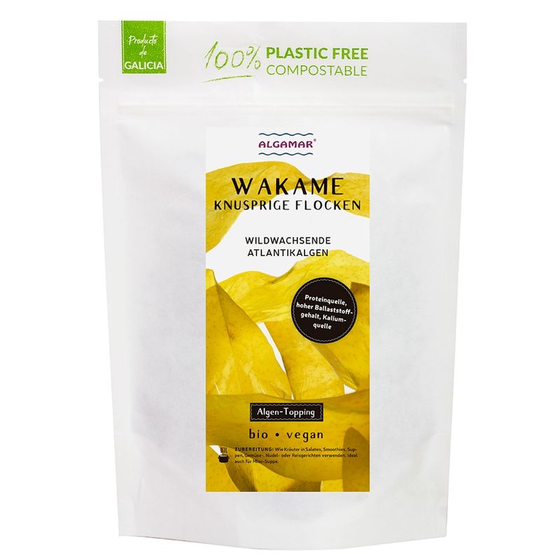 Algamar Wakame knusprige Flocken (Algen- Topping) 25 g - BIO - Produktbild