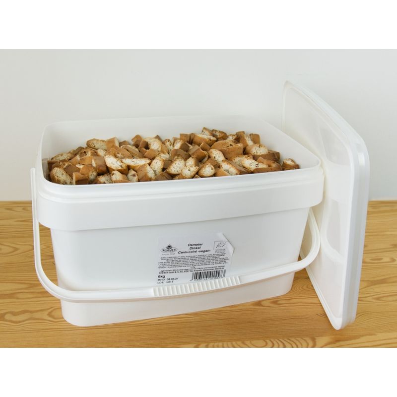 Sommer Demeter Dinkel Cantuccini mit knackigen Mandeln vegan unverpackt im Eimer - Produktbild