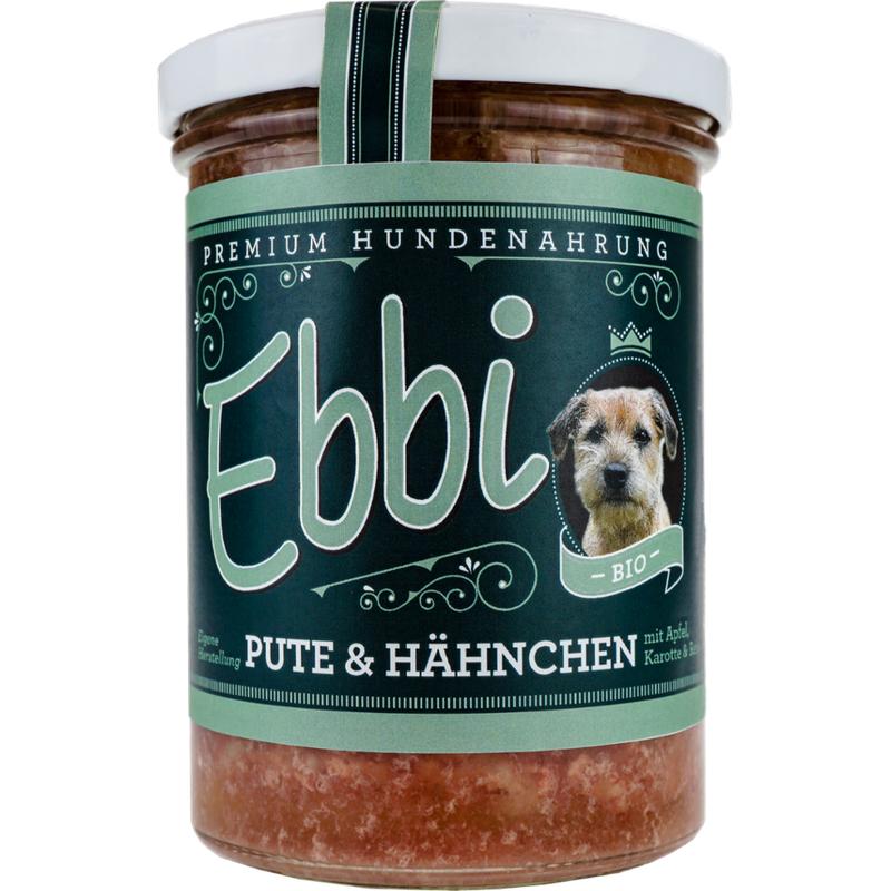 Wuff & Mau Heimtiernahrung  Ebbi Bio Pute & Hähnchen Hundefutter 400g - Produktbild