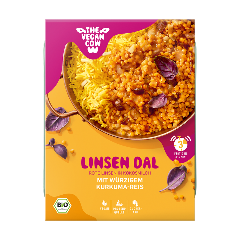 THE VEGAN COW Linsen Dal mit würzigem Kurkuma-Reis - Produktbild