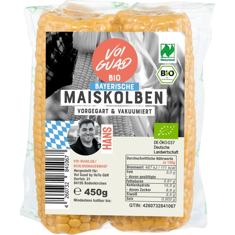 Voi Guad Bio Zuckermais - vorgegart & vakuumiert aus Bayern - Produktbild