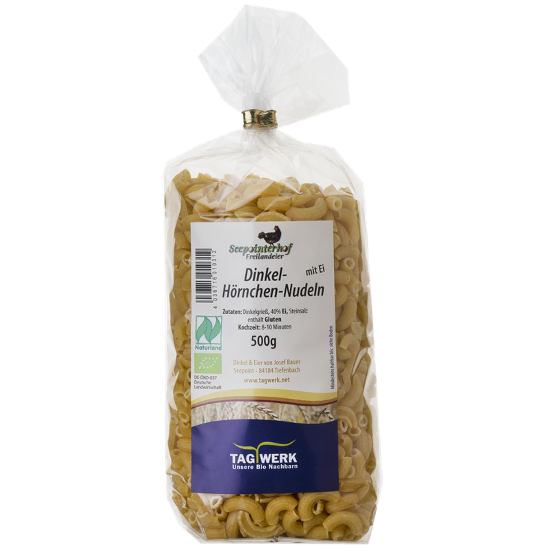 TAGWERK Dinkel-Hörnchennudeln mit Ei Seepointerhof - Produktbild