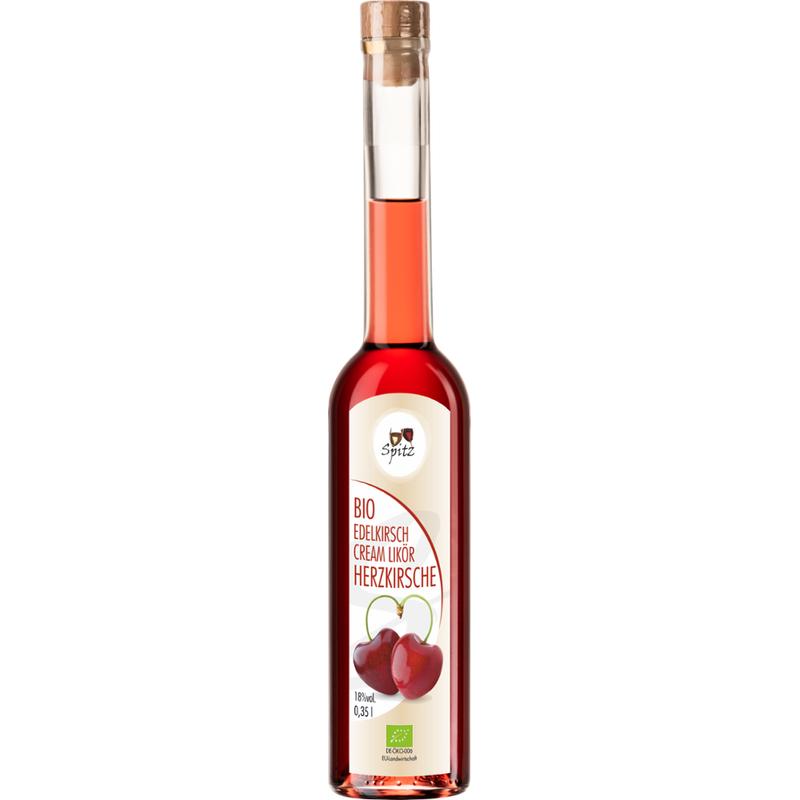 Spitz Herz-Kirsche Bio Edelkirsch Cream Likör mit Bio Fruchtsaft 0.35 l, 18 vol% - Produktbild