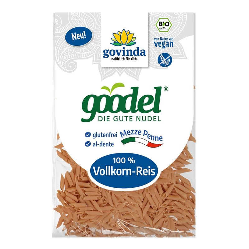 Govinda Goodel Vollkorn-Reis Mezze Penne, Bio - Produktbild
