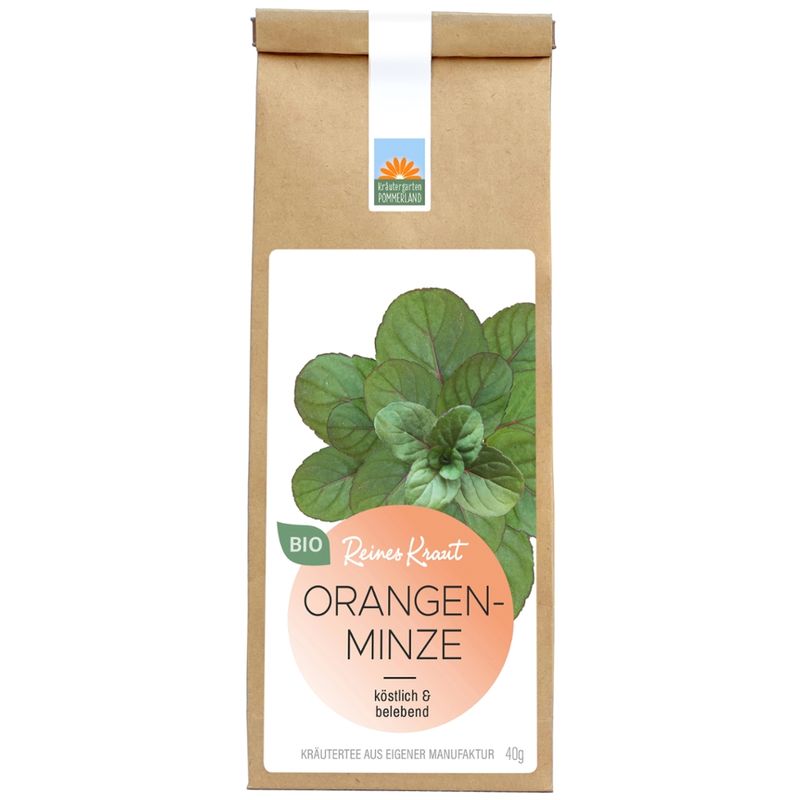 Kräutergarten Pommerland Bio Orangenminze in der Papiertüte - Mentha piperita citrata - Produktbild