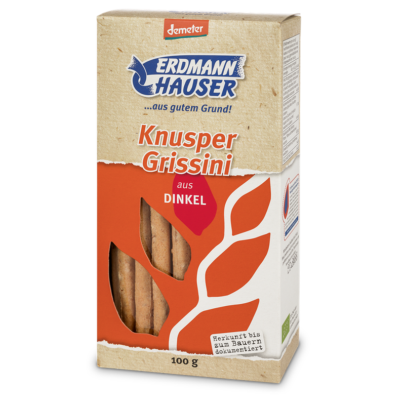 ErdmannHAUSER Getreideprodukte ErdmannHAUSER demeter Knusper Grissini - Produktbild