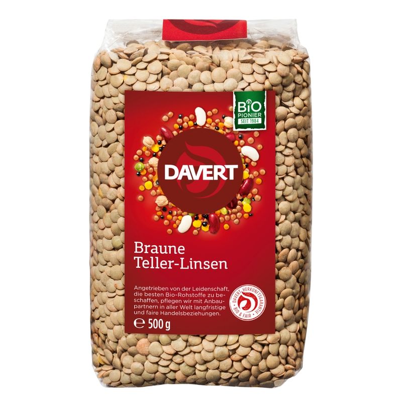 Davert Braune Teller-Linsen 500g - Produktbild