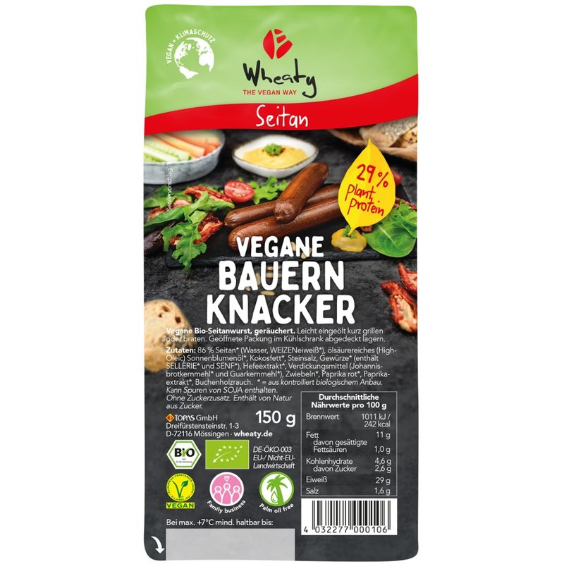 Wheaty Vegane Bauern Knacker - Produktbild