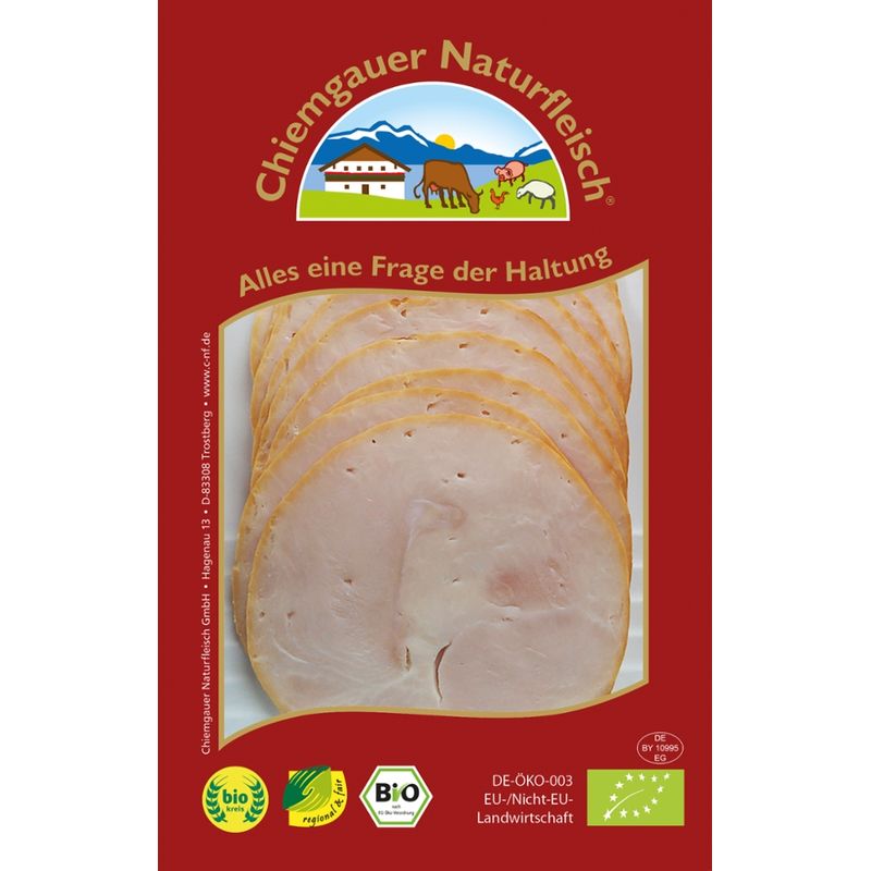 Chiemgauer Naturfleisch Putenbrust mit Honig, geschn. 70 g, SB, kbA - Produktbild