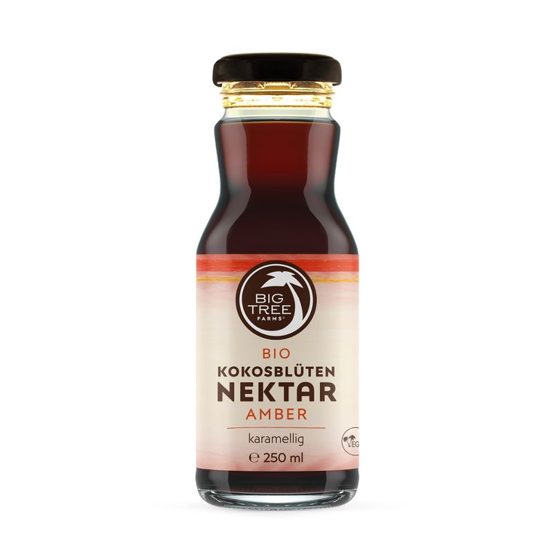 Big Tree Farms Biologischer Kokosblütennektar, Amber nicht raffiniert, 250ml - Produktbild