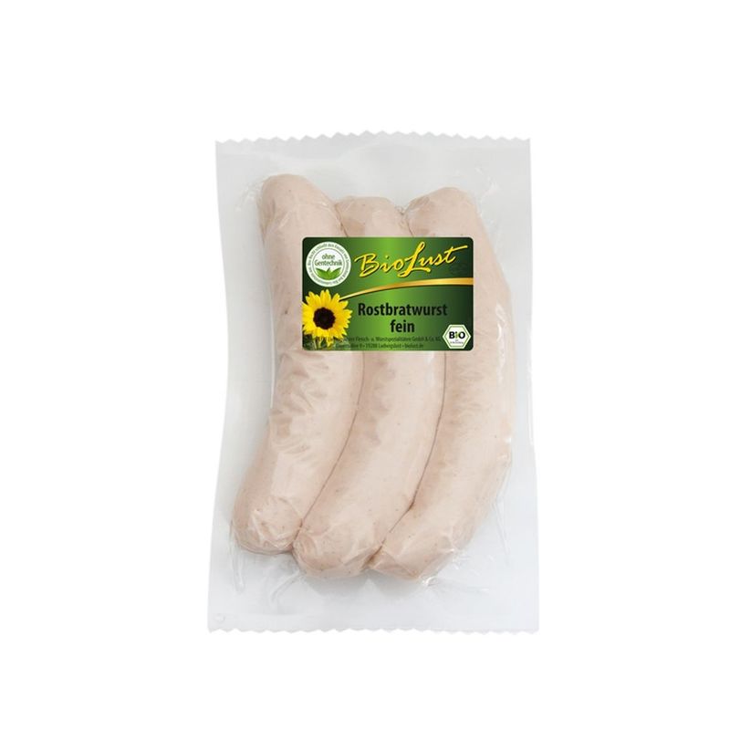 Biolust Bio Rostbratwurst fein 3 Stück a 100g - Produktbild