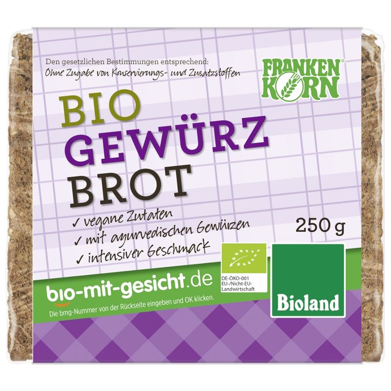 Frankenkorn Bio Roggenvollkornbrot mit Gewürzen - Produktbild