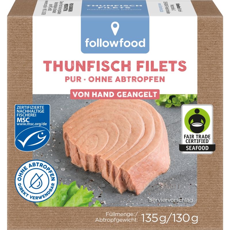 followfood MSC Thunfisch Filets in eigenem Saft, ohne Abtropfen, direkt verwendbar - Produktbild