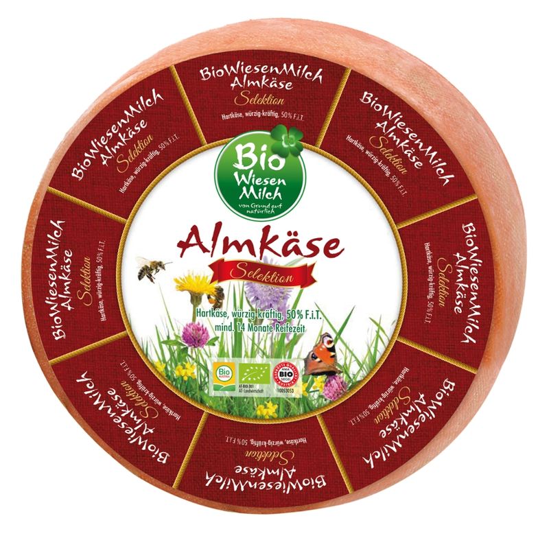 BioWiesenmilch Bio Wiesenmilch Almkäse 50% Fett i. Tr.  SELEKTION mind. 14 Monate gereift - Produktbild