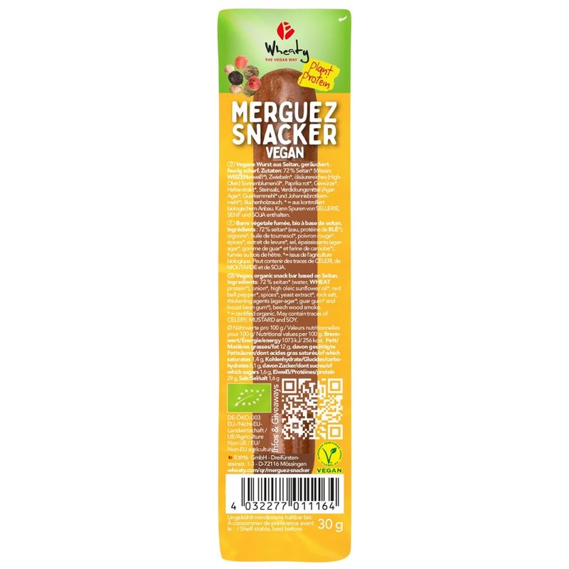 Wheaty Wheaty MERGUEZ SNACKER VEGAN - Produktbild