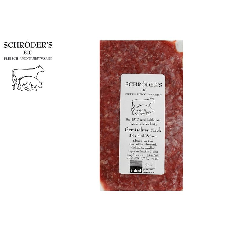 Schröder's Bio Fleisch- und Wurstwaren Gemischtes Hackfleisch 500 g TK - Produktbild