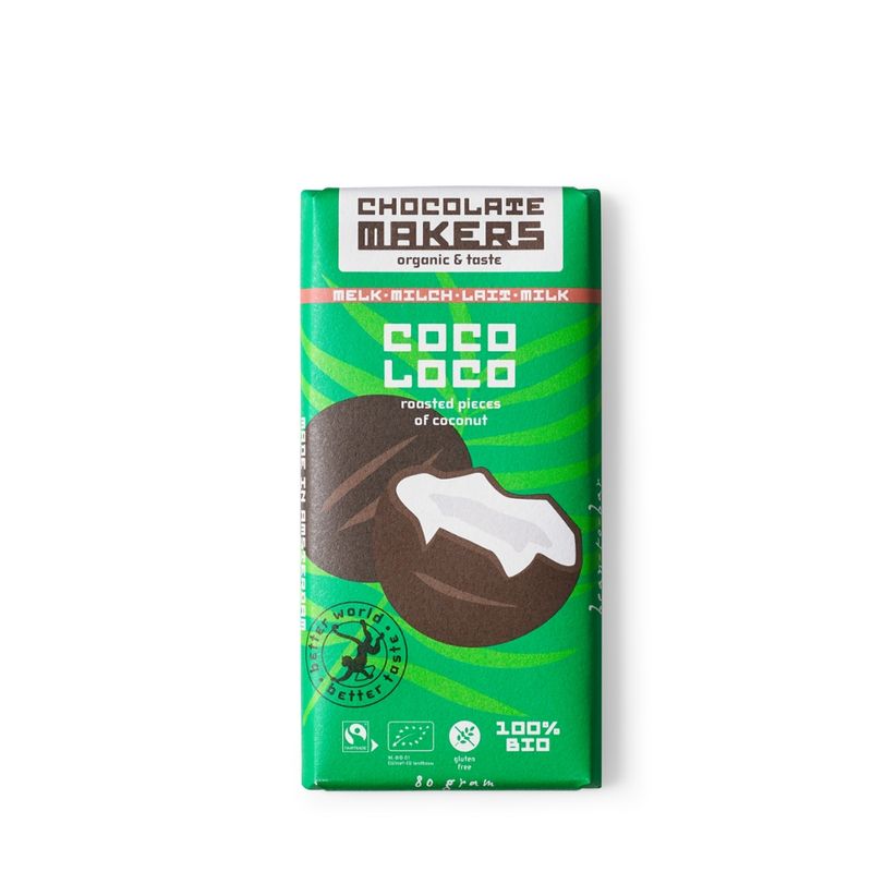 Chocolatemakers Bio Fairtrade Coco Loco - Milchschokolade mit Kokosnuss - Produktbild