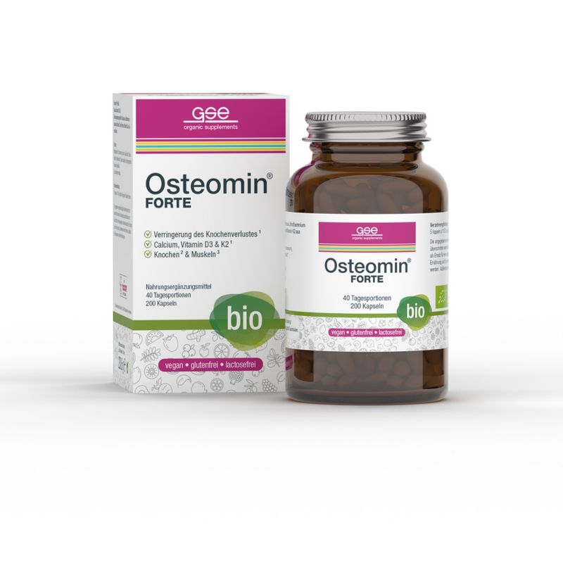 GSE  Osteomin® Forte (Bio) Calcium, Vitamin D3 und K2, 200 Kps. - Produktbild