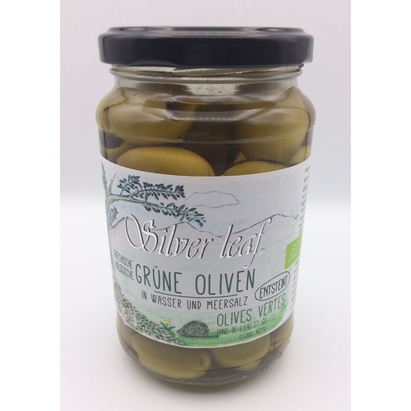 Silver leaf Grüne Oliven ohne Stein in Wasser und Meersalz - Produktbild