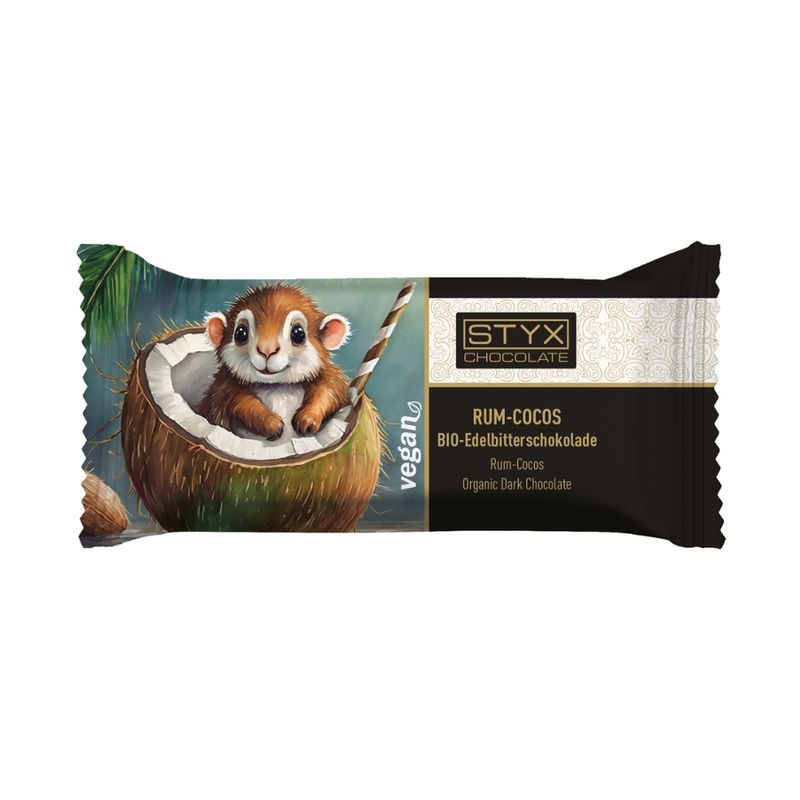 Styx Naturcosmetic BIO-Edelbitterschokolade (VEGAN) gefüllt mit 70 % Rum-Cocos-Ganache 70g - Produktbild