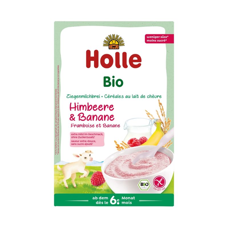 Holle  Bio-Milchbrei Himbeere und Banane aus Ziegenmilch - Produktbild