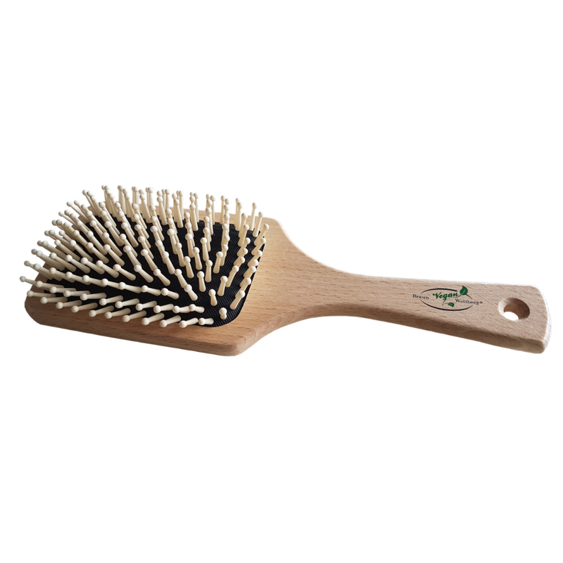 Braun & Wettberg Feinbürstenmanufaktur HAARBÜRSTE PADDLE, HOLZSTIFTE MIT NOPPEN - Produktbild