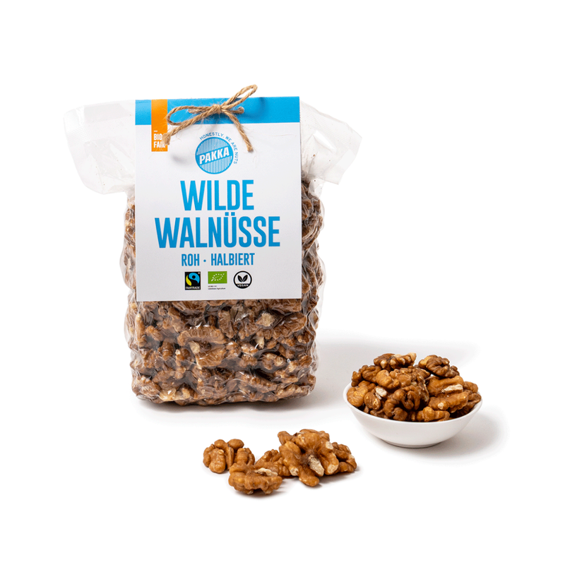 Pakka Wilde Walnusshälften Nature, ungeröstet, Bio & Fairtrade, 600g - Produktbild