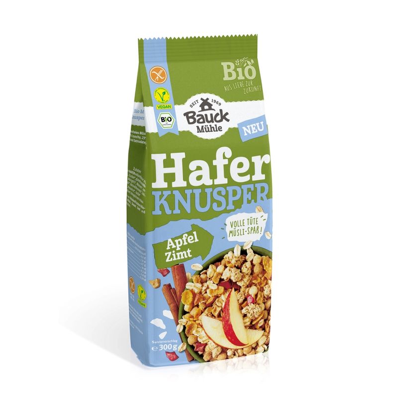 Bauck Mühle Hafer Knusper Müsli Apfel Zimt Bio gf - Produktbild