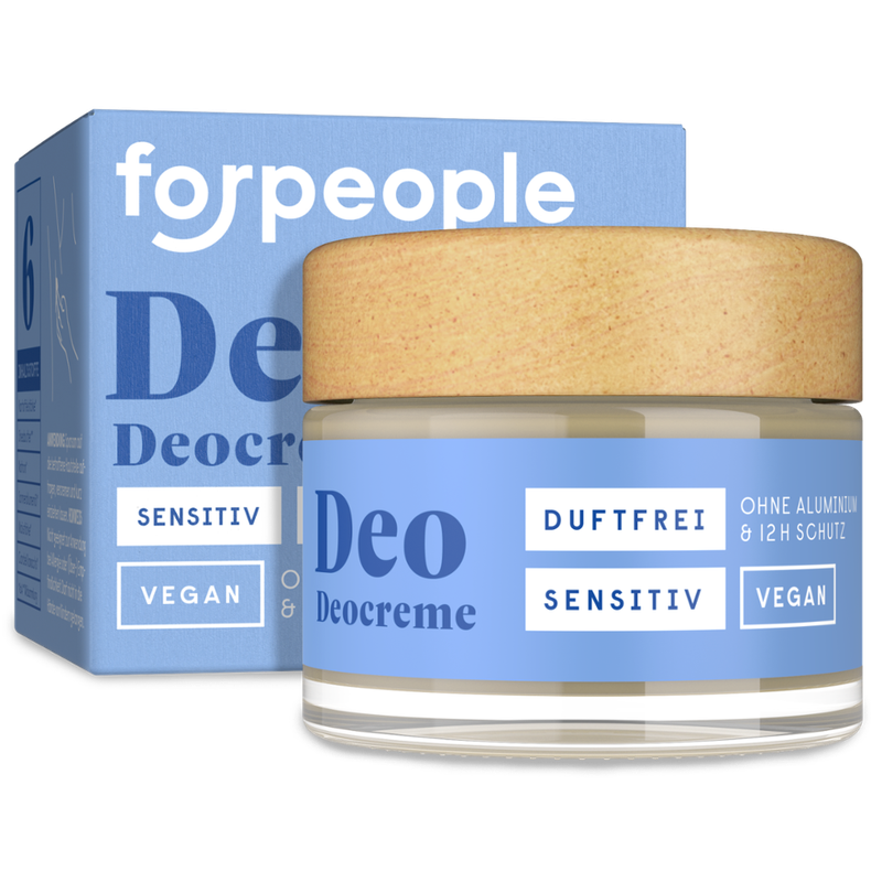 4peoplewhocare Deo Sensitiv im Glastiegel - ohne Duftstoffe - Produktbild