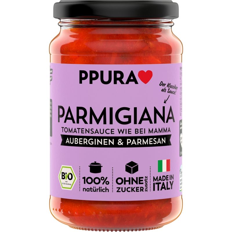 PPURA BIO Sugo Parmigiana - mit Auberginen, Tomaten und Parmesan - Produktbild