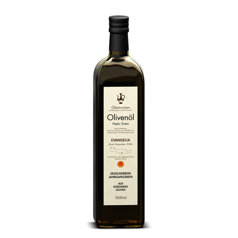 Ölkännchen Ölkännchen Evangelia, Koroneiki Oliven, g.U. Messara, Kreta GR 1000ml - Produktbild