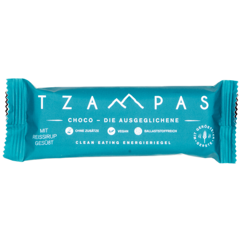 TZAMPAS TZAMPAS Choco - Die Ausgeglichene. Clean eating Energieriegel mit gerösteter Gerste und Zartbitterschokolade - Produktbild