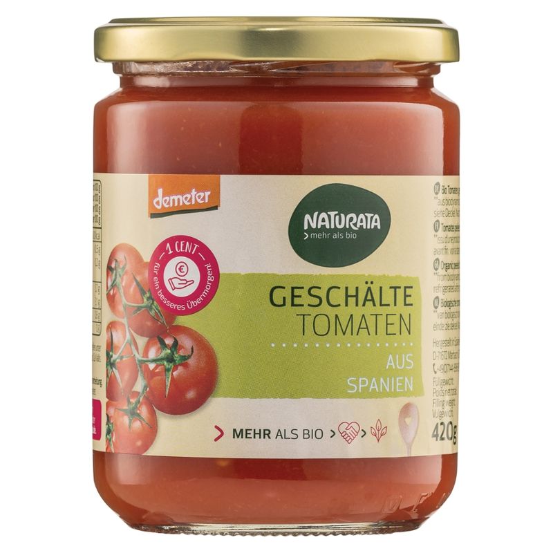 NATURATA Geschälte Tomaten in Tomatensaft - Produktbild