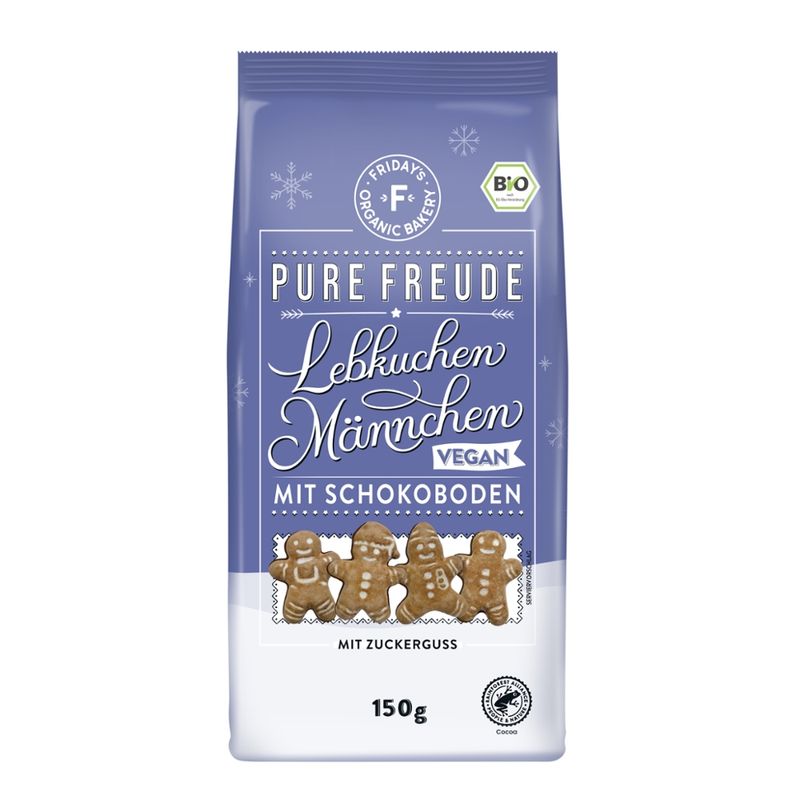 Friday's Organic Bakery  Friday's Organic Bakery Lebkuchenmännchen mit Zartbitter-Kuvertüre - Produktbild
