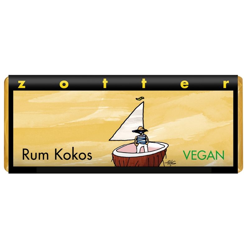 Zotter Schokolade Rum Kokos VEGAN - Produktbild