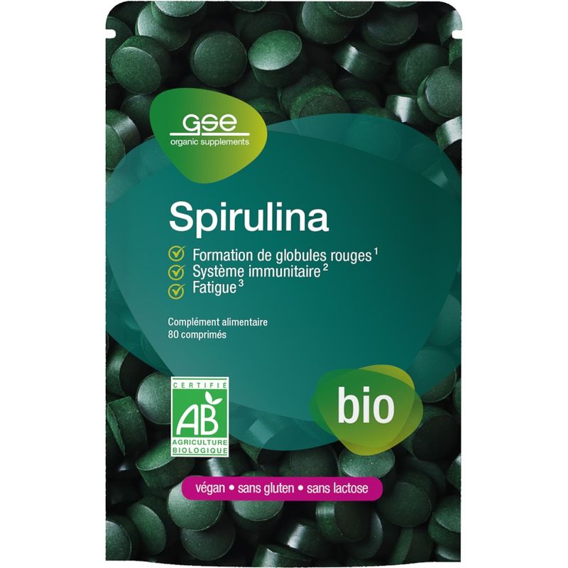 GSE  BIO Spirulina, 80 Tabletten à 500 mg - Produktbild