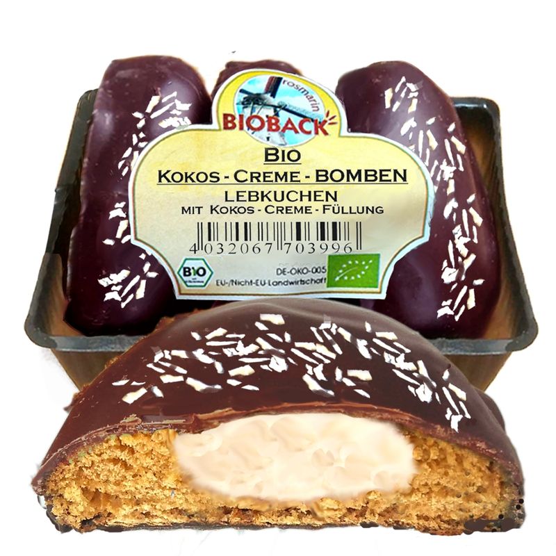 rosmarin BIOBACK Bio Kokosnuss Creme Bomben im Tray - Produktbild