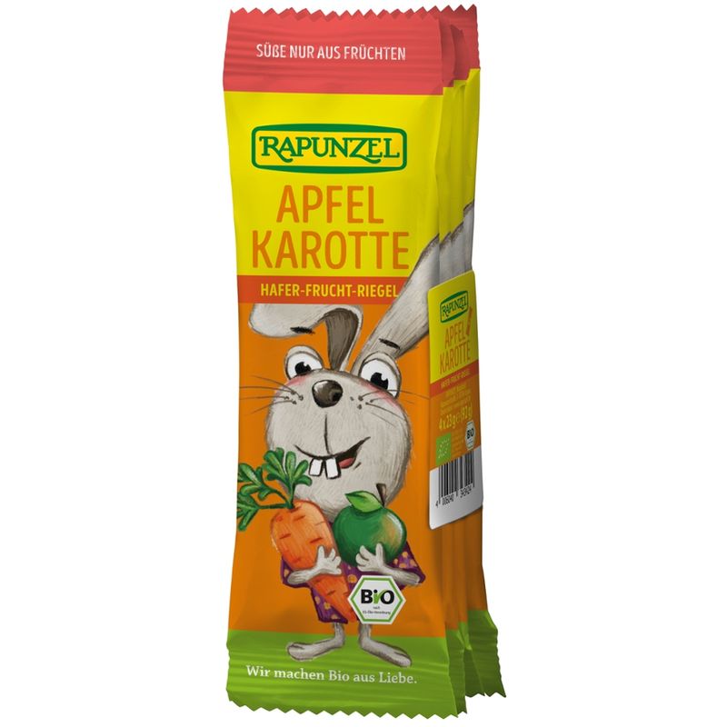 Rapunzel Kinder Hafer-Frucht- Gemüseriegel Apfel-Karotte - Produktbild