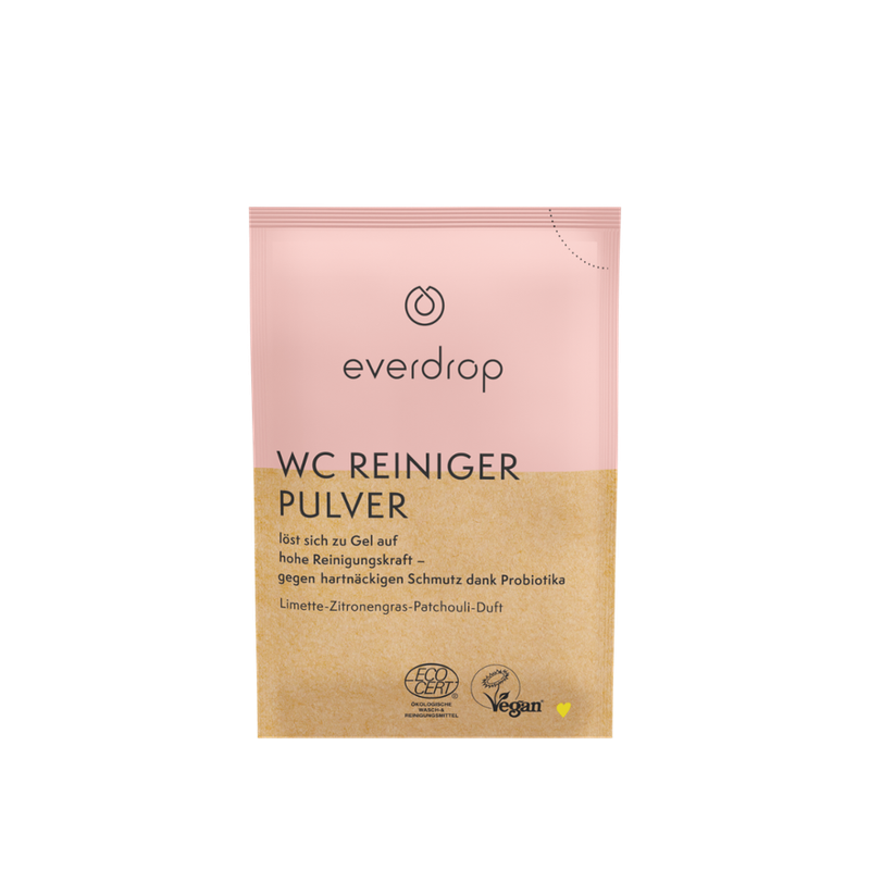 everdrop everdrop WC-Reiniger-Pulver Ecocert zertifiziert, zur Erstellung von 650ml WC-Reinigungsmittel (Inhalt: 23g WC-Reiniger-Pulver zum Auflösen) - Produktbild