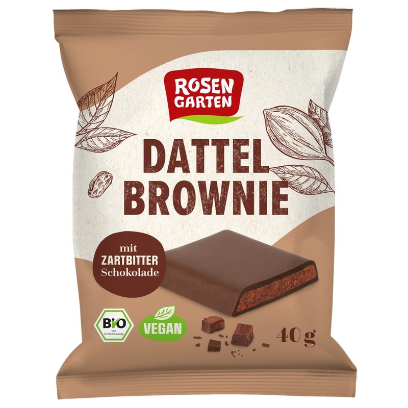 Rosengarten Zartbitter Dattel Brownie - Produktbild