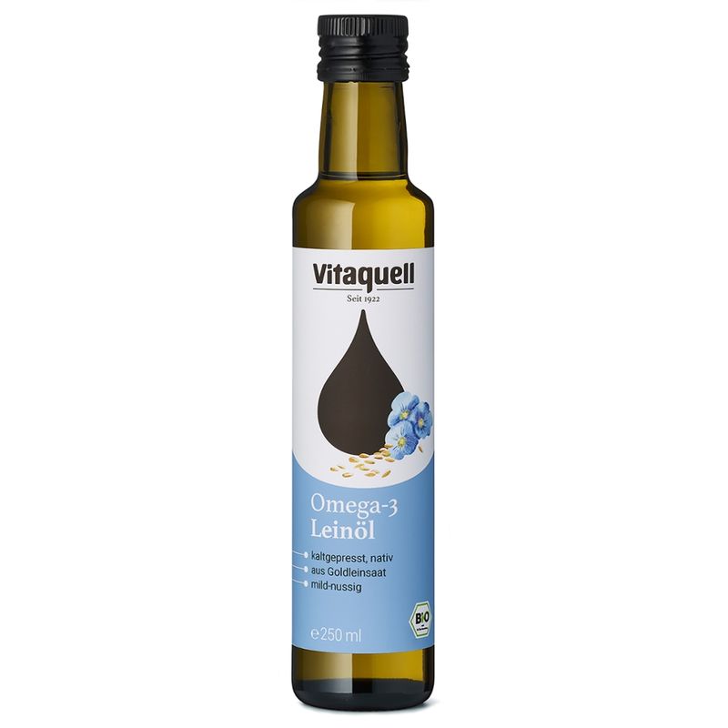 Vitaquell Omega-3 Leinöl Bio aus Goldleinsaat nativ, kaltgepresst - Produktbild