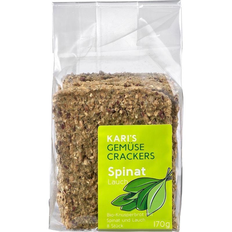 Kari's Crackers Kari's Gemüse Cracker Spinat Lauch - Produktbild