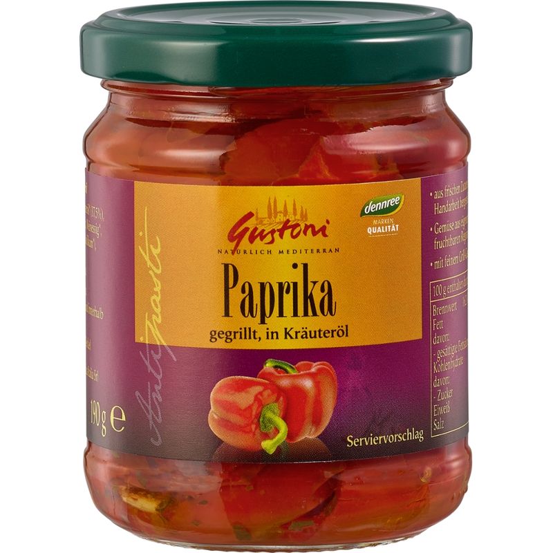 Gustoni Paprika gegrillt, in Kräuteröl - Produktbild