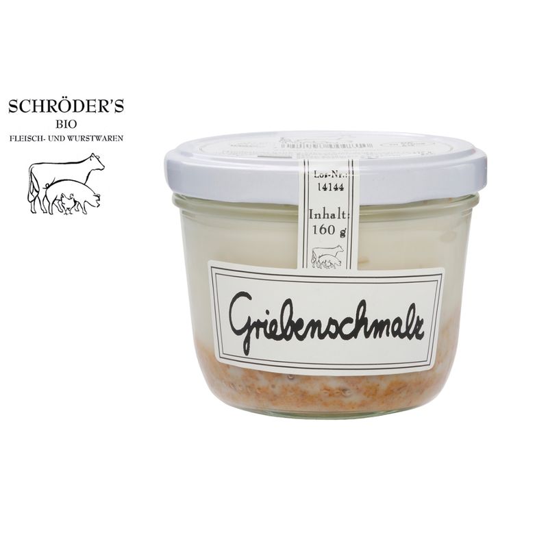 Schröder's Bio Fleisch- und Wurstwaren Griebenschmalz im Glas - Produktbild