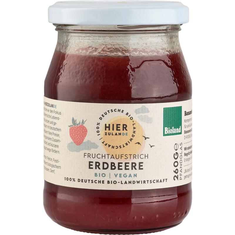 Hierzulande Fruchtaufstrich Erdbeere, 260g - Produktbild