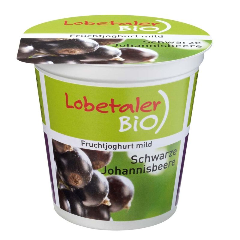 Lobetaler Bio Joghurt schwarze Johannisbeere - Produktbild