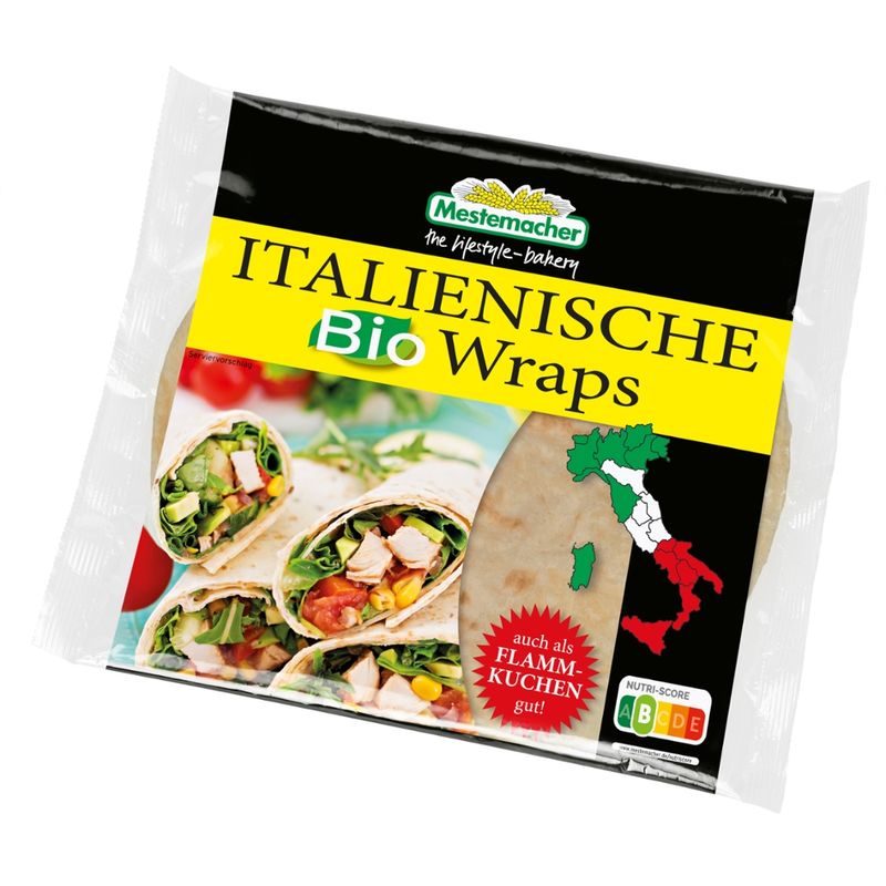 Mestemacher GmbH Italienische Bio Wraps 3 Stck./225 g - Produktbild