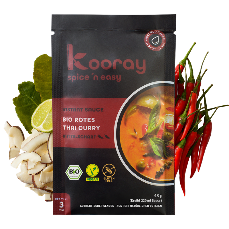 Kooray spice 'n easy Kooray spice ' n easy I Instant Sauce I Bio rotes Thai Curry I mittelscharf - Produktbild