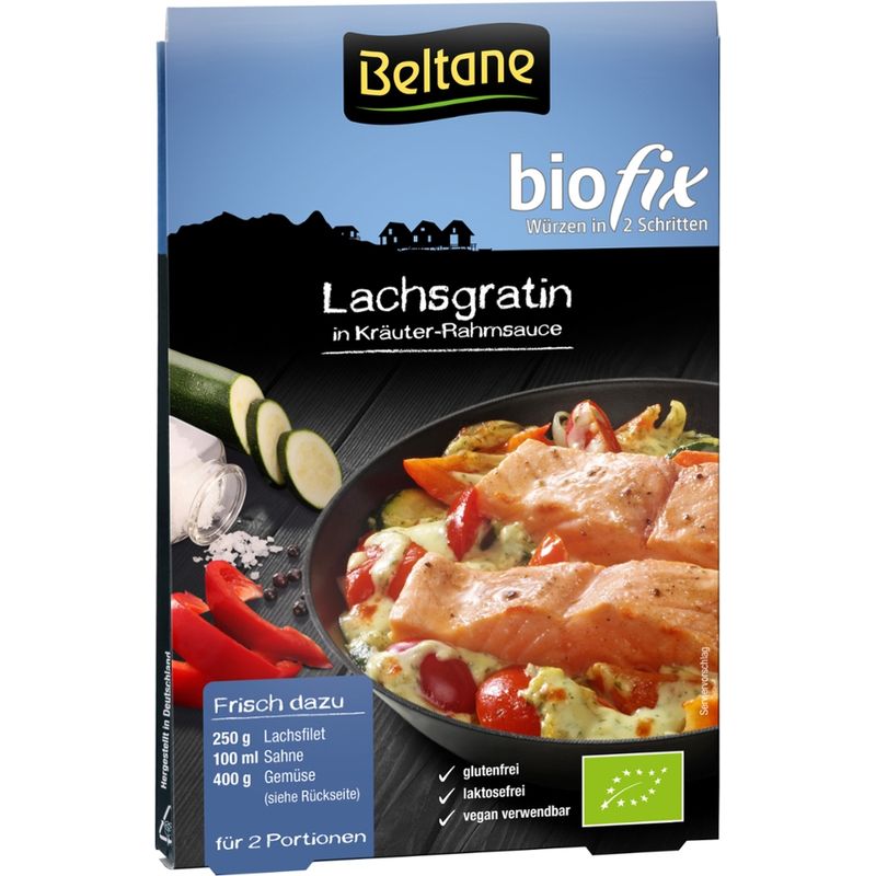 Beltane Beltane Biofix Lachsgratin, vegan, glutenfrei, lactosefrei - Produktbild